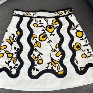 C/MEO Floral Patterned Skirt - Black and Yellow